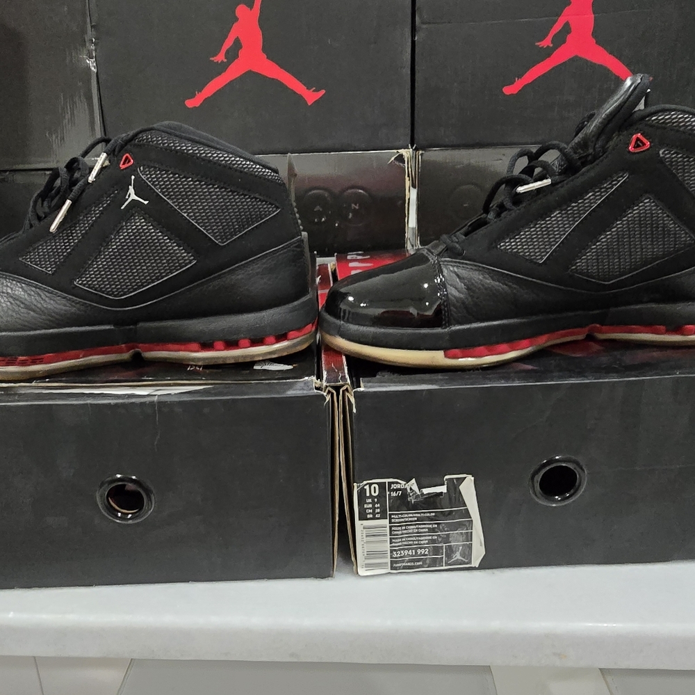 Jordan Black and Red High-Top Sneakers